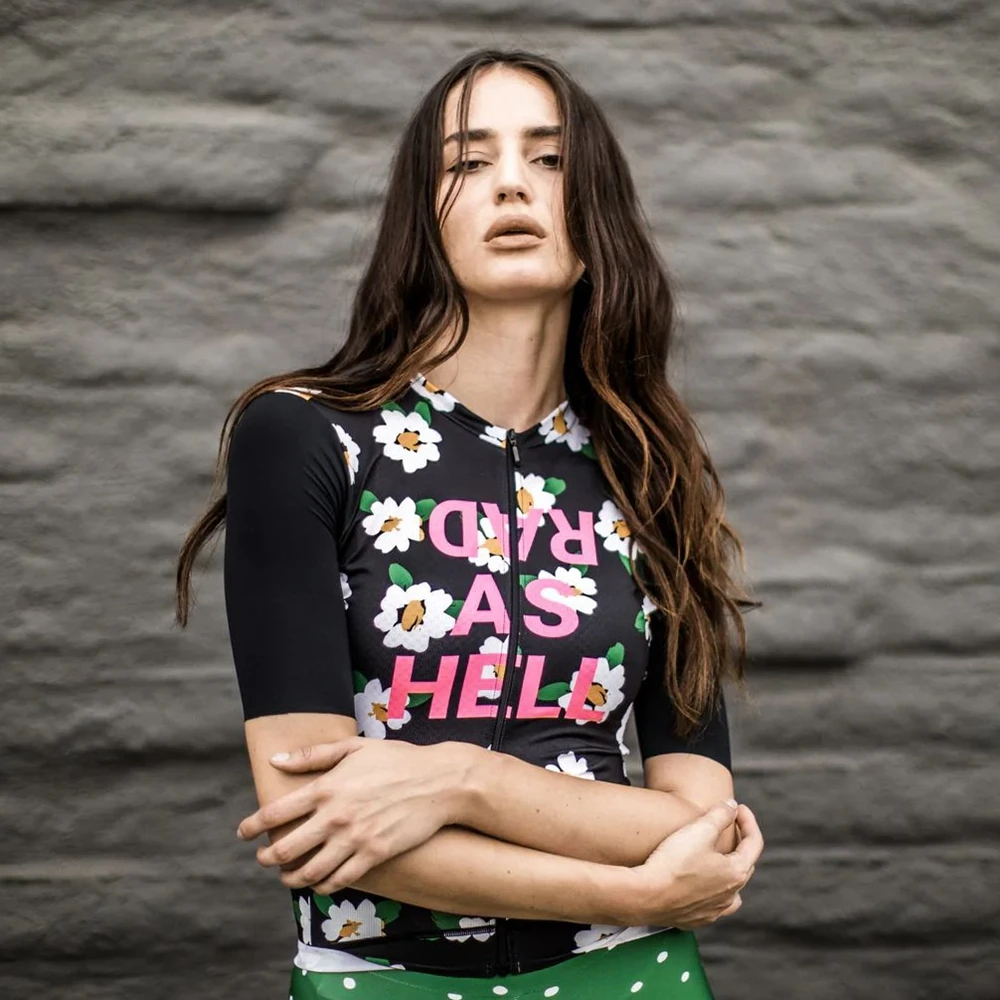 WOMEN'S CYCLING JERSEYS 2023 LOVE THE PAIN Summer Short Sleeve Jersey Polyester Quick Drying Bicycle Clothing Black - Image 2