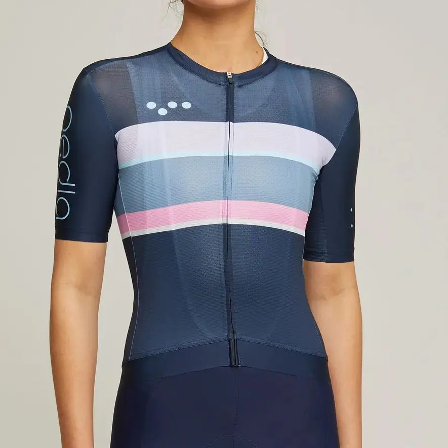Women's cycling clothes with short sleeves breathable and quick drying bicycle clothing good figure Summer Cycling Jersey - Image 3