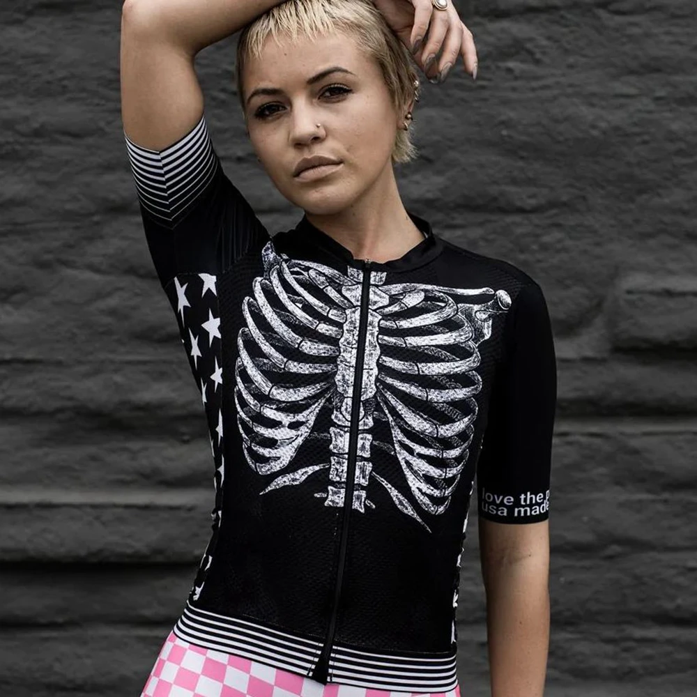 WOMEN'S CYCLING JERSEYS 2023 LOVE THE PAIN Summer Short Sleeve Jersey Polyester Quick Drying Bicycle Clothing Black - Image 3