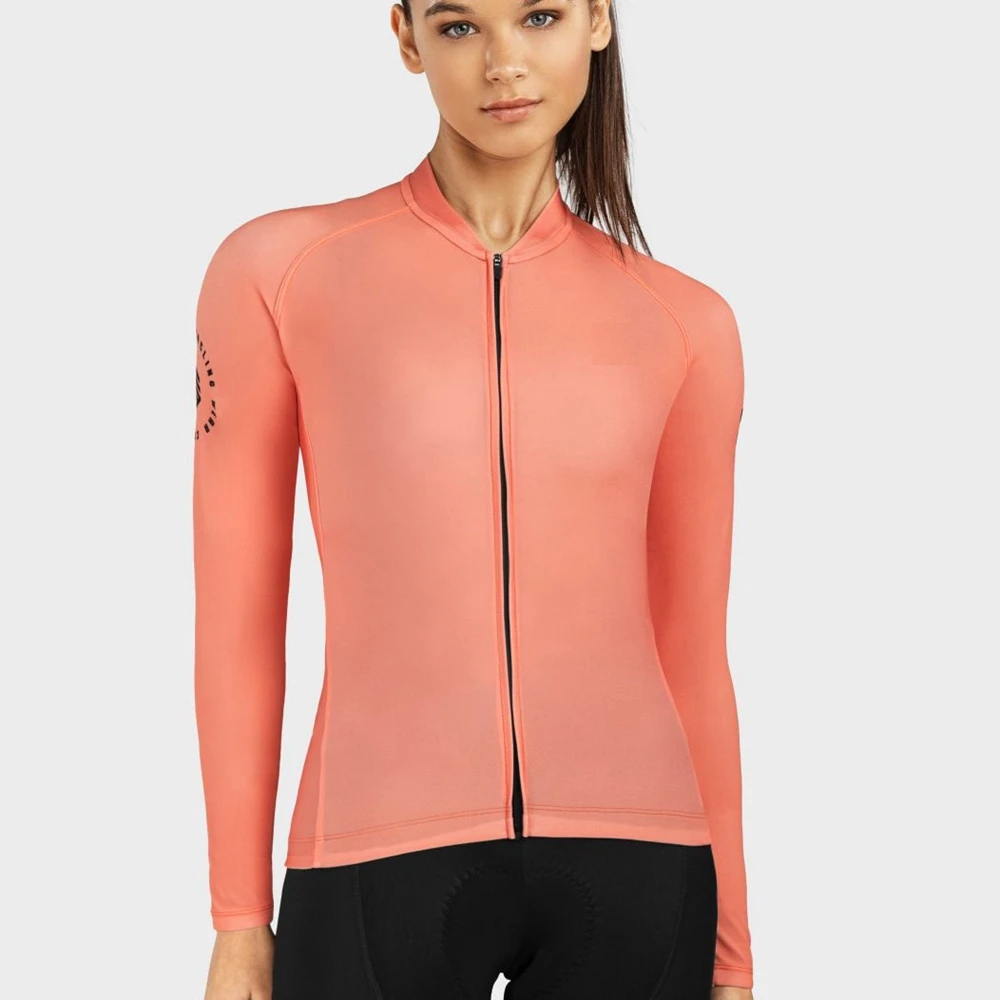 Pink White 2023 Women Pro Cycling Jersey Coolmax Long Sleeve Riding Bike Shirts Coolmax Bicycle Tops Wear Pink Blue - Image 6