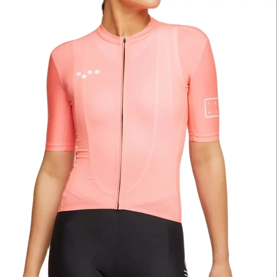 The Pedla Team Women Pro Cycling Jersey BOLD Print Coolmax Short Sleeve Bicycle Jersey Tops Wear Coolmax Bicycle Shirts Pink - Image 3