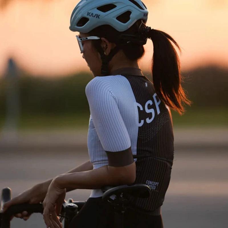 2023 CSPD Summer Women Cycling Short Sleeve Jersey Aero elastic Bike Clothing Ropa Ciclismo Fit Body Riding Shirts - Image 5