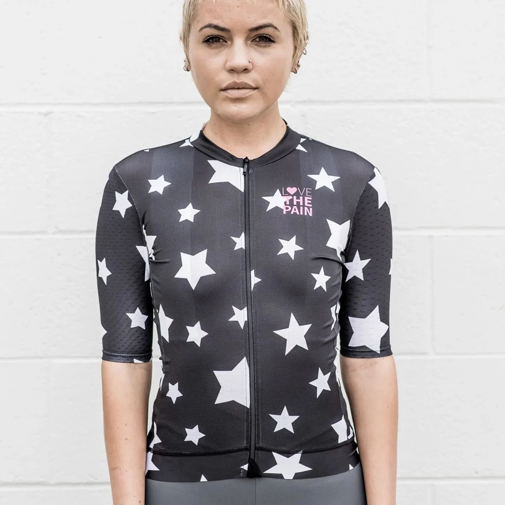 WOMEN'S CYCLING JERSEYS 2023 LOVE THE PAIN Summer Short Sleeve Jersey Polyester Quick Drying Bicycle Clothing Black - Image 4