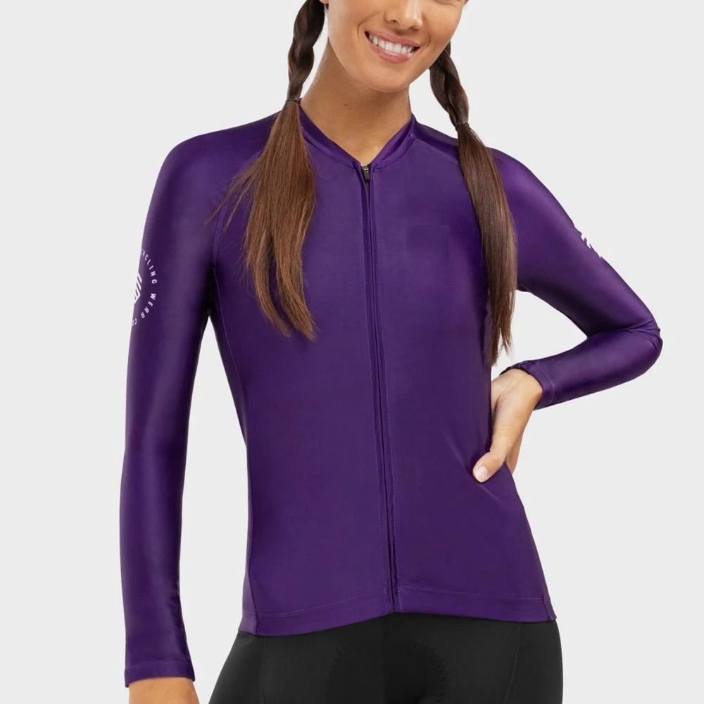 Pink White 2023 Women Pro Cycling Jersey Coolmax Long Sleeve Riding Bike Shirts Coolmax Bicycle Tops Wear Pink Blue - Image 4