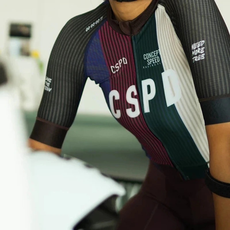 2023 CSPD Summer Women Cycling Short Sleeve Jersey Aero elastic Bike Clothing Ropa Ciclismo Fit Body Riding Shirts - Image 6