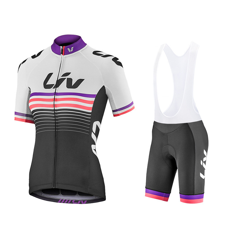 LIV Summer Short-Sleeved Cycling Jersey Suit Women's Slim Breathable Road Cycling Clothing - Image 6