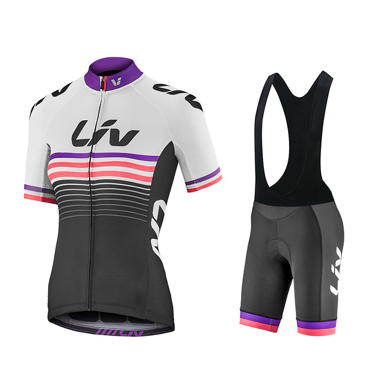 LIV Summer Short-Sleeved Cycling Jersey Suit Women's Slim Breathable Road Cycling Clothing - Image 7