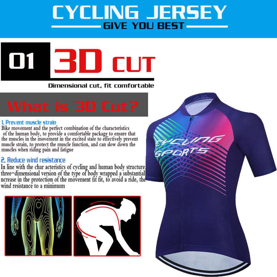 Hot Selling Summer Cycling Jersey Team Version Women's Slim Road Cycling Jersey Short-Sleeved Suspender Suit Breathable - Image 2